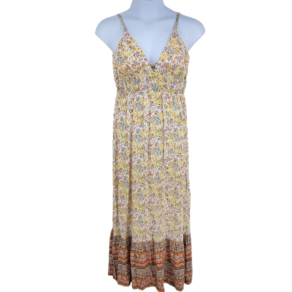 As U Wish Summer Floral‎ Maxi Dress With Adjustable Straps Size M